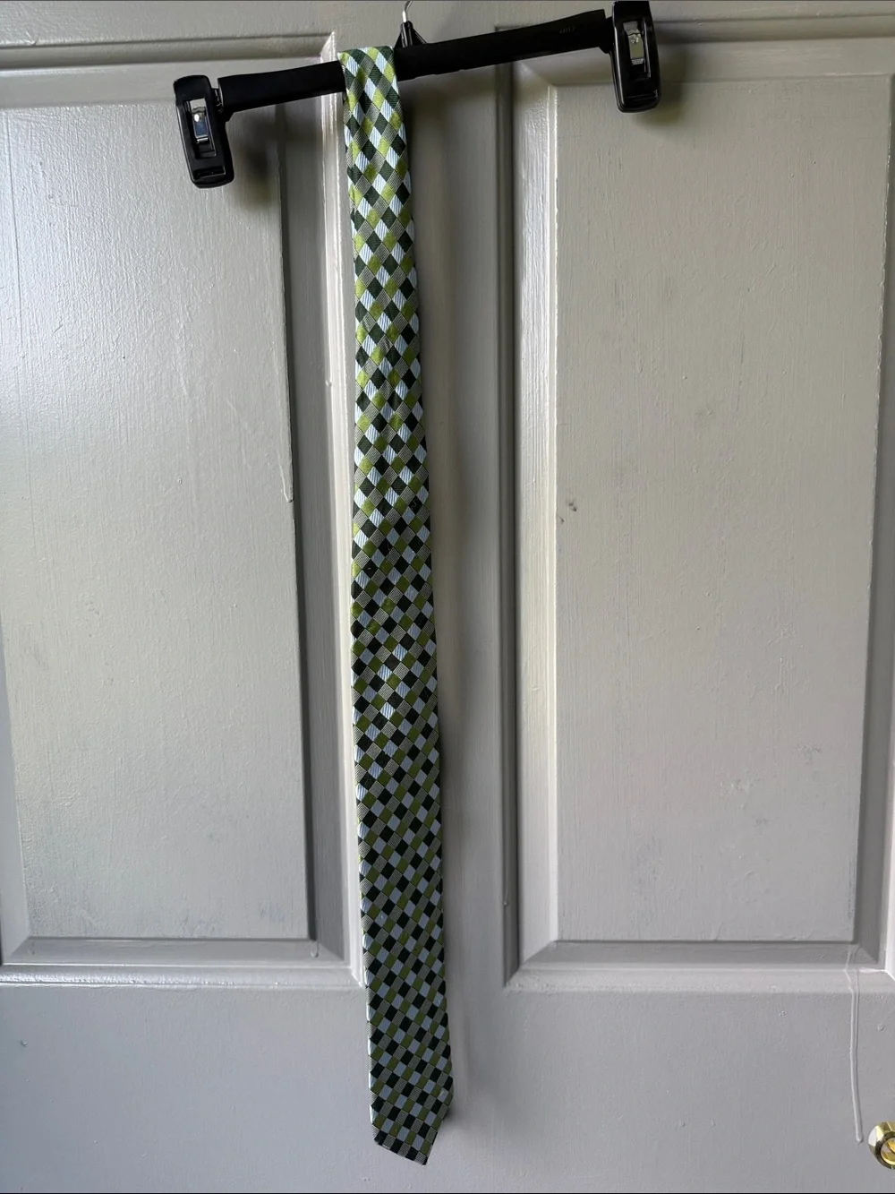 Ted Baker Green and Black Geometric Silk Tie